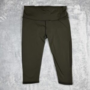 Lululemon Pants Womens Large Green High Rise Mesh Crop Leggings Yoga Athletic